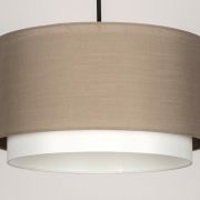 Colgante doble taupe y blanco