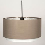 Colgante doble taupe y blanco