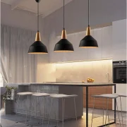 Campana de aluminio y madera estilo nórdico – negro