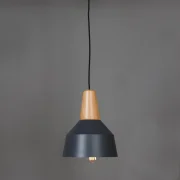 Campana de aluminio y madera estilo nórdico – negro