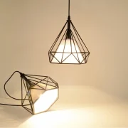 Colgante jaula negra diamante 38cm