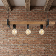 Colgante Lineal Timber Iron Triple