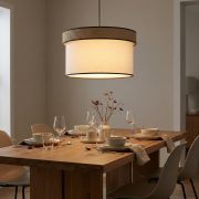 Colgante Duo Organic White & Straw